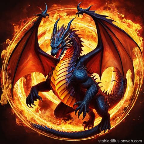 Dragon Emerging from Fire | Stable Diffusion Online
