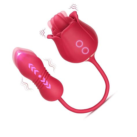 Online Shop Thrusting Sex Toy Wholesale Tongue Licking Rose Vibrator For Women Online Sex Toy