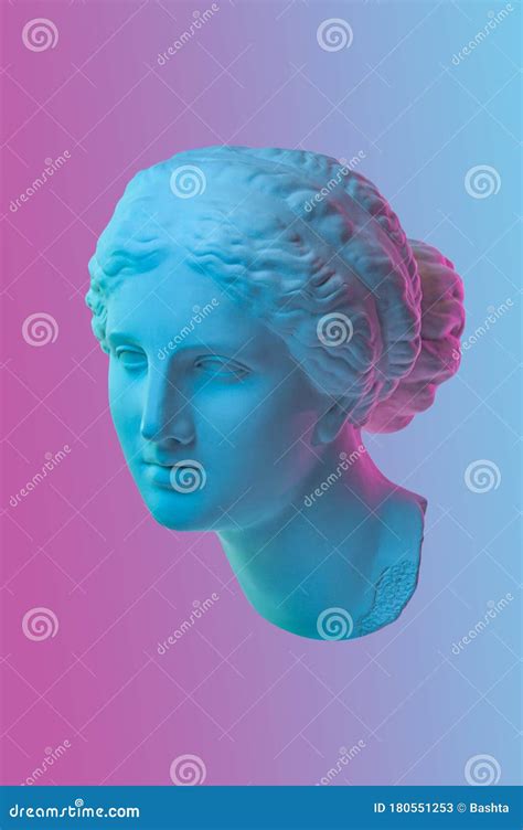 Statue Of Venus De Milo Creative Concept Colorful Neon Image With