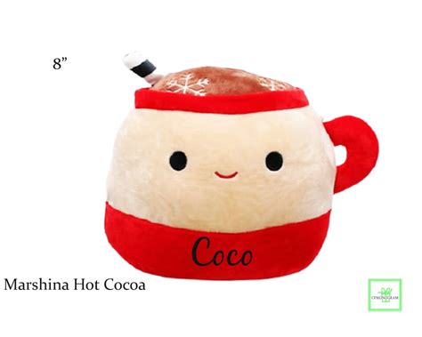 Personalized Squishmallow Marshina Hot Cocoa Inch Squishable Plush Birthday Gift