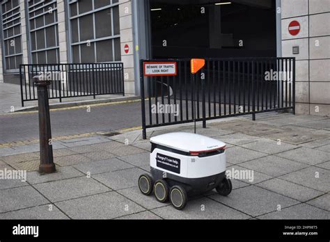 Starship delivery robot in Central Milton Keynes Stock Photo - Alamy