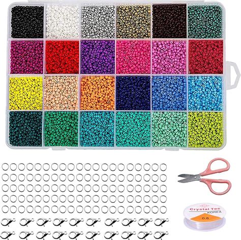 14400 Pieces Pony Seed Beads BetterJonny 3mm Glass Seed Beads Bracelet