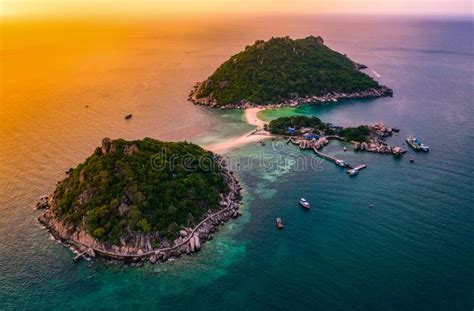 Aerial View Of Koh Nang Yuan Island Near Koh Tao Surat Thani Thailand