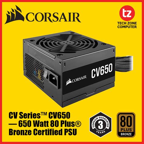 Corsair CV Series CV650 650 Watt 80 Plus Bronze Certified PSU CP