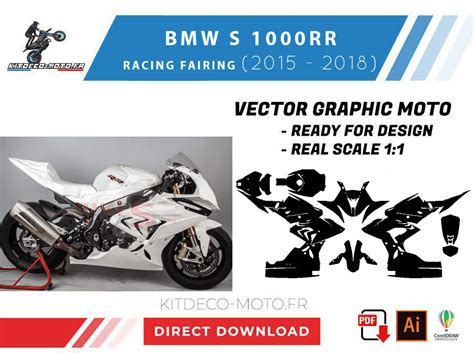 Template BMW S1000RR RACING FAIRING (2015-2018) Vector | Kitdeco-moto.fr