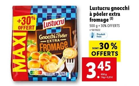 Promo Lustucru gnocchi à poêler extra fromage chez Lidl