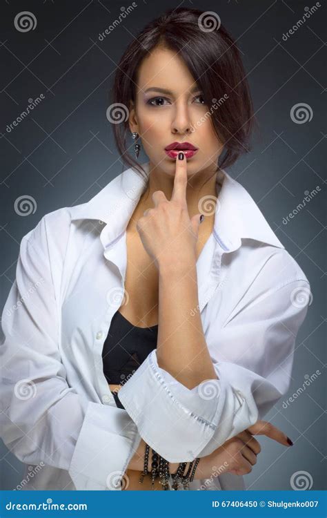 Luxury Studio Portrait Of A Brunette Stock Photo Image Of Clean Beauty