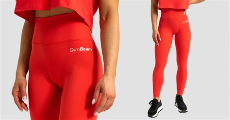 Womens Limitless High Waisted Leggings Hot Red Gymbeam Gymbeam