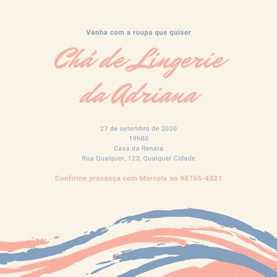 Modelos De Convite Para Ch De Lingerie Personalizados Canva