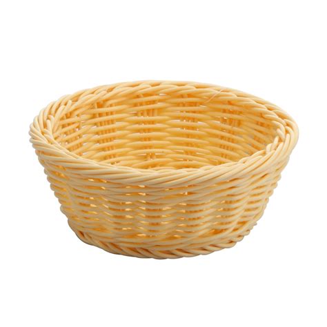 Polypropylene Rattan Basket Dia 17 0x6 5cm Round Beige C04 Range