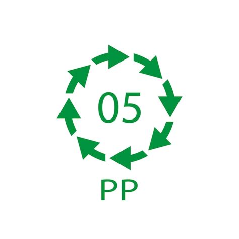 Symbole De Recyclage Du Plastique Icône De Vecteur Pp 5 Vecteur Premium