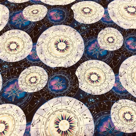 Magical Galaxy Celestial Cotton Fabrics With Metallic Thread Etsy