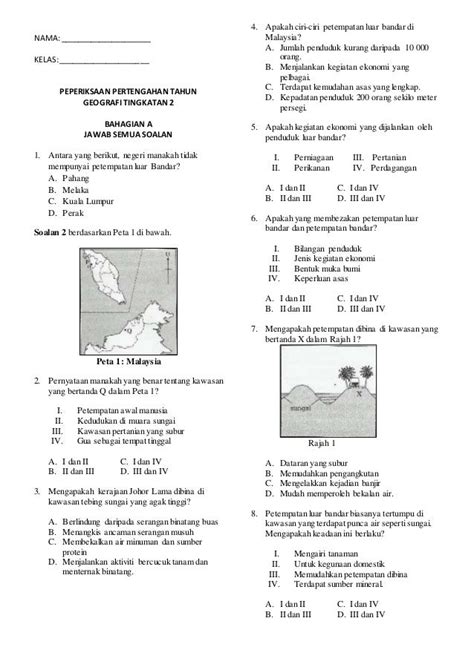 Contoh Soalan Esei Geografi Tingkatan 1