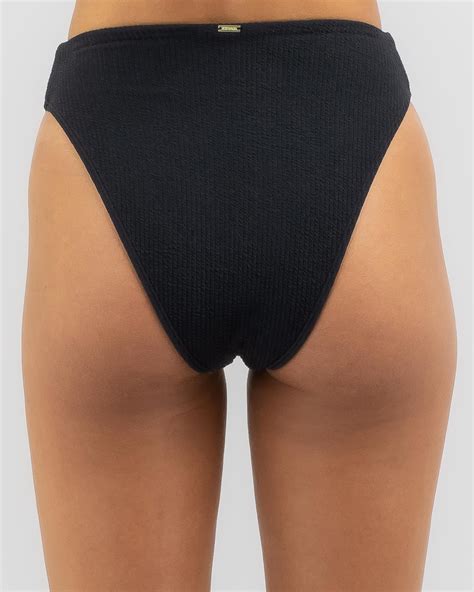 Shop Topanga Rockford Twist High Waist Bikini Bottom In Black Fast Shipping Easy Returns