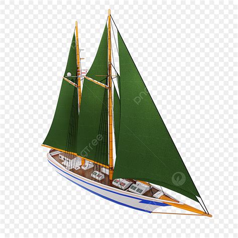 Three Dimensional Sailboat Png, Summer, Nautical, Refined PNG