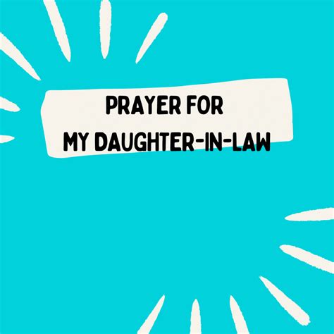 Prayer For My Daughter In Law