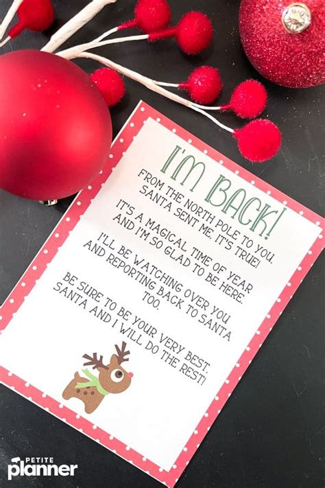 Elf Return Letter Free Printable