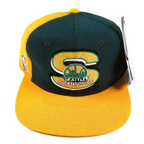 Vintage Seattle Sonics Snapback Hat NWT 90's New With Tags NWT NBA ...