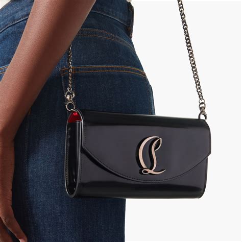 Loubi Wallet On Chain Black Calf Leather Handbags Christian Louboutin