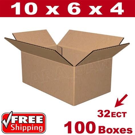 100 10x6x4 Cardboard Boxes Mailing Packing Shipping Box 32ect