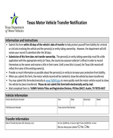 Texas Liability Insurance Card Template