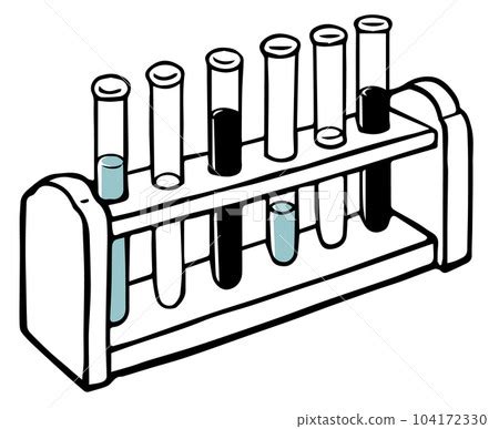 Test Tube Rack And Test Tube Single Color Stock Illustration