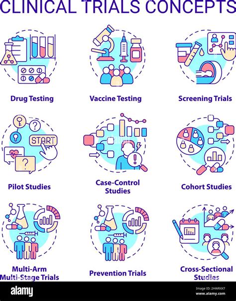 Clinical Trials Concept Icons Set Stock Vector Image And Art Alamy