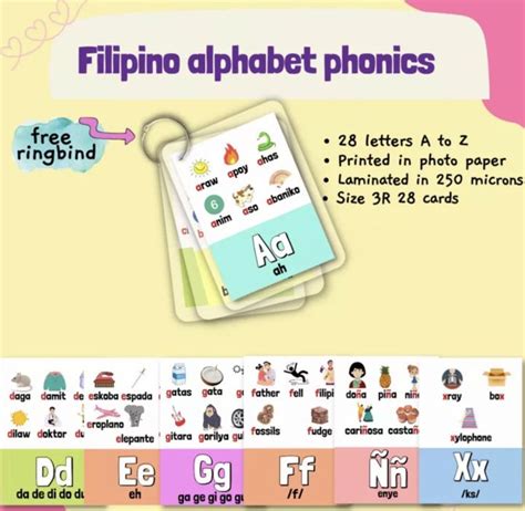 filipino phonics tagalog alphabet 28 letters abakada laminated ...