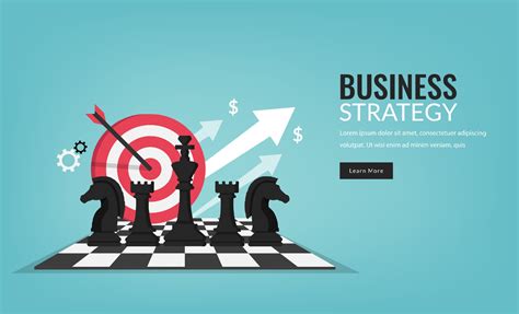 Business Strategy Concept With Chess Pieces Symbol And Target Vector