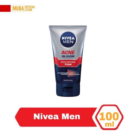 Jual Nivea Men Acne Oil Clear Defense Foam 100 Ml Shopee Indonesia