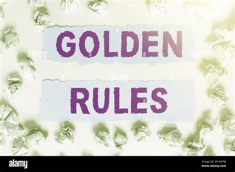 Handwriting Text Golden Rules Conceptual Photo Basic Principle That Should Be Followed