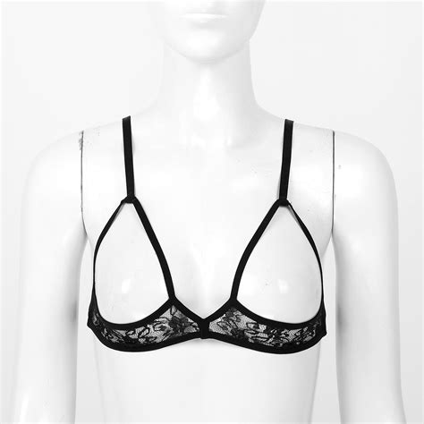 Women Free Shipping New Sheer Lace Lingerie Hollow Out Half Wireless ...