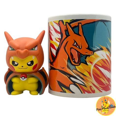 Promoci N Figura Pikachu Cosplay Charizard M S Taza Pokeplush