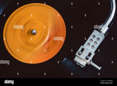 Vinyl Record Spinning In A Turntable Stock Photo Alamy