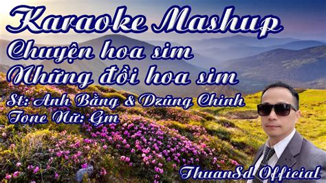 Karaoke Mashup Chuyện Hoa Sim Những Đồi Hoa Sim Tone Nữ ThuanSd