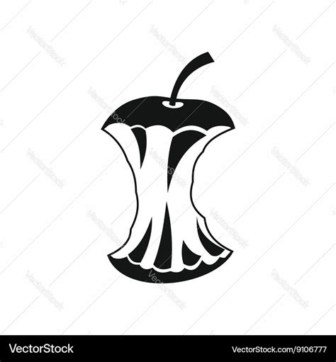 Apple Core Icon Simple Style Royalty Free Vector Image