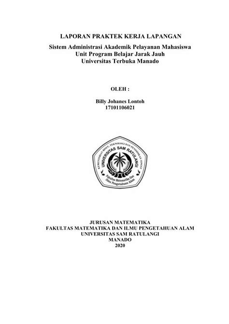 PDF LAPORAN PRAKTEK KERJA LAPANGAN Sistem Administrasi DOKUMEN TIPS