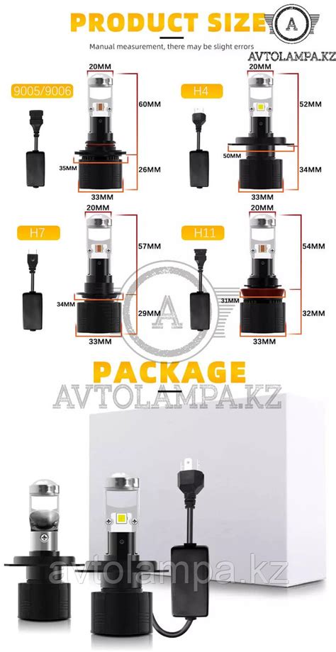 mini led lens LED лампы линзы 5500K H7 компактная линза: продажа, цена ...