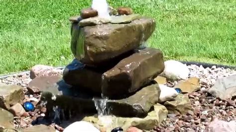 Natural Stone Lighted Fountain 1250gph With Atlantic Pondless Basin