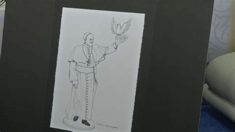 A sketch by Juarez artist Pedro Francisco Rodriguez of what the pope statue will look like.