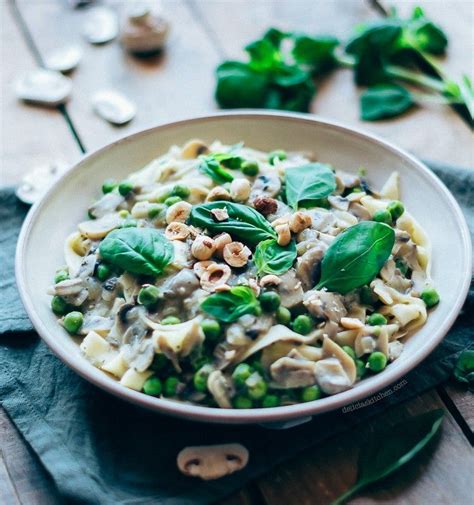 Pasta Con Salsa De Champi Ones Y Guisantes Delicias Kitchen Receta