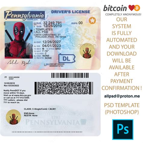 Pennsylvania Driver License Template V2 All Psd Templates