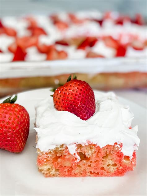 Easy Lightened Up Strawberry Poke Cake Cool Diet Recipes