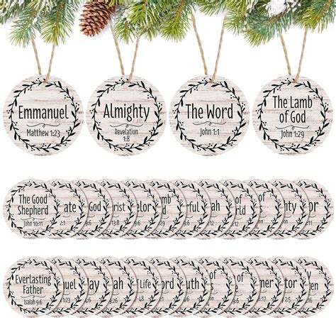 Amazon Bucherry 24 Pcs Names Of Jesus Christ Christmas Ornament 3