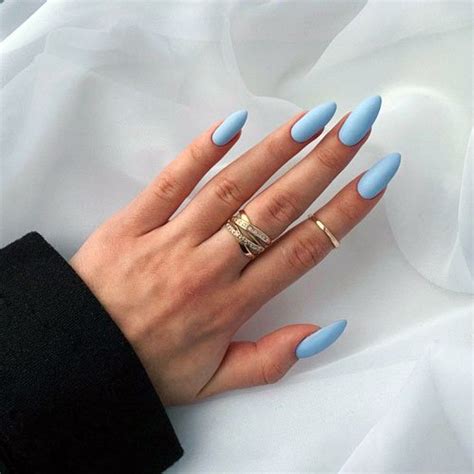 Light Blue Almond Nails