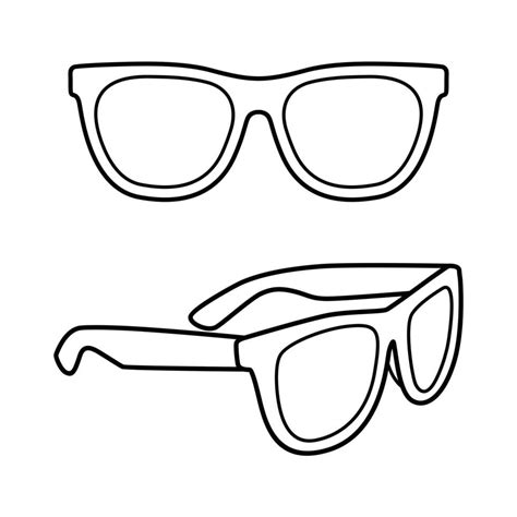 Template sunglasses outline flat design vector 5149010 Vector Art at ...