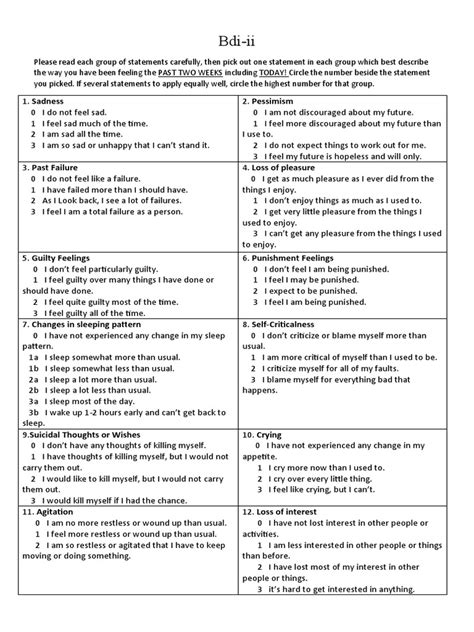 Bdi Ii | PDF