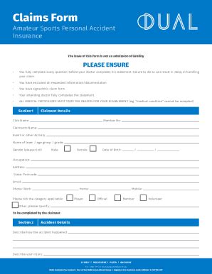 Fillable Online Claim Form For Personal Accident Insurance Fax Email