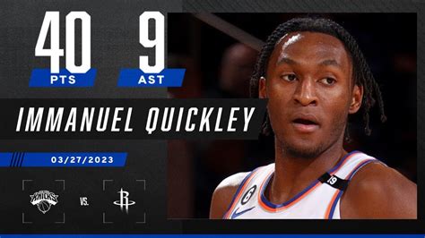 Immanuel Quickley Puts Up Career High Pts In Knicks Domination Over