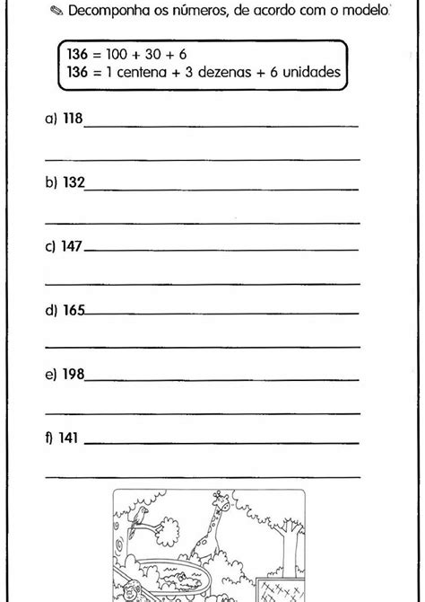 3º Ano Atividades De Matemática Números Composição E Decomposição De Dezenas E Centenas